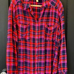 Pilcro Vibrant Plaid button down